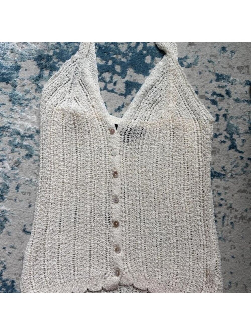 Zara cream crochet top #crochet